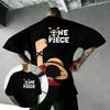 T-shirt Anime OnePiece Luffy pour Homme Unisexe Coton Haute Qualité Manches Courtes Classique Élégant Décontracté Streetwear Tee Surdimensionné
