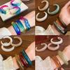 Colorful Geometric Gradient Resin Bangle Bracelet