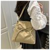 Korean Bow Nylon Flap Crossbody Bag Large Capacity Lightweight Soft Breathable Zipper Shoulder Bag for Young Women