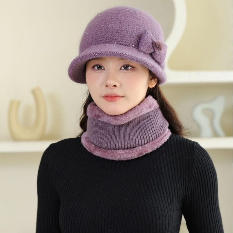 Hat Women's Autumn and Winter Versatile Fleece Thick Winter Rabbit Wool Hat Basin Hat