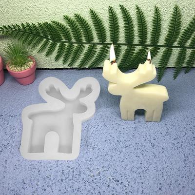 Christmas Reindeer Silicone Candle Mold Handmade Candle Making Supplies DIY Epoxy Gypsum Soap Cake Baking Tools Christmas Gifts