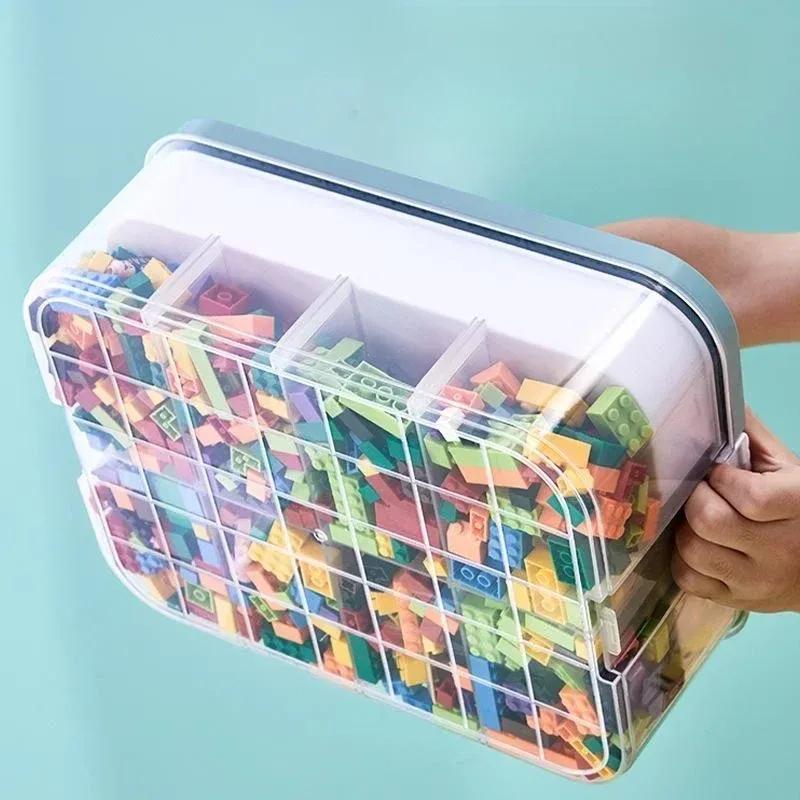 Kunststoff-Aufbewahrungsbox für Lego Kinder Puzzle Bausteine Behälter Sortierkasten Kinderzimmer Spielzeug-Organizer