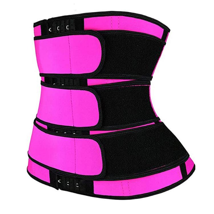 Women Neoprene Sauna Waist Trainer Corset 3‑Row Hooks Tummy Control Postpartum Waist Shaper Fitness Body Belt