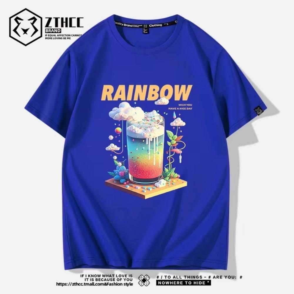 Letní móda Retro pánská anglická písmena těžké váhy 100% bavlna s kulatým výstřihem s potiskem Vysoce kvalitní neformální tričko Fitness Street