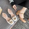 Soft Leather Version French High Heel Sandals Women Summer New Style Beautiful Match Skirts Roman Shoe Style Leisure Footwear