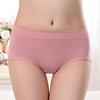 Solid Color Mid-Waist Plus Size Pure Cotton Women's Underwear