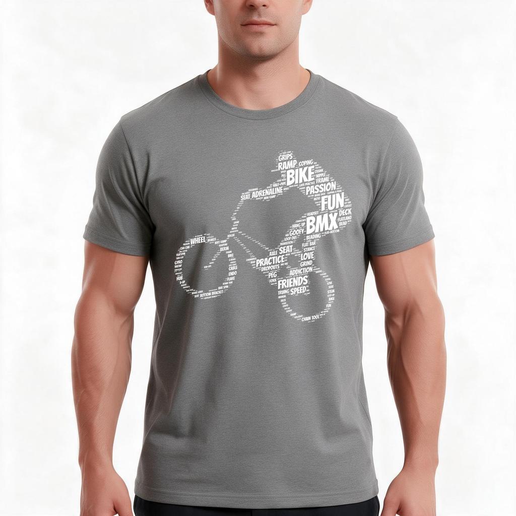 Bmx Words Tshirt Summer Casual Cotton Tee Oversized Streetwear Tops Vintage Graphic Print Loose Fit Short Sleeve