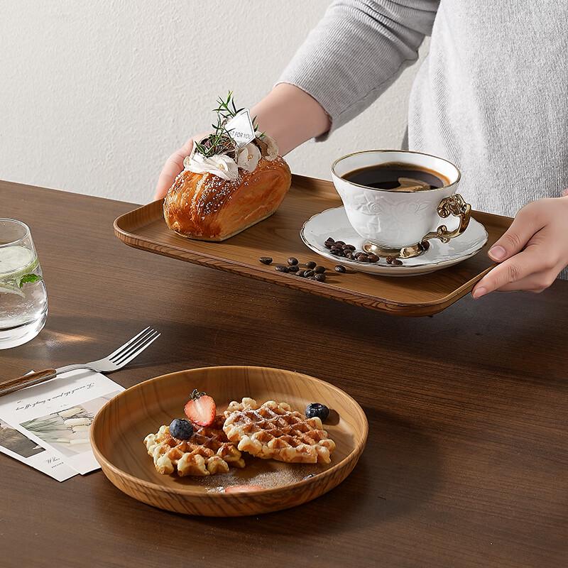 Ins-Style Imitation Wood Grain Serving Tray