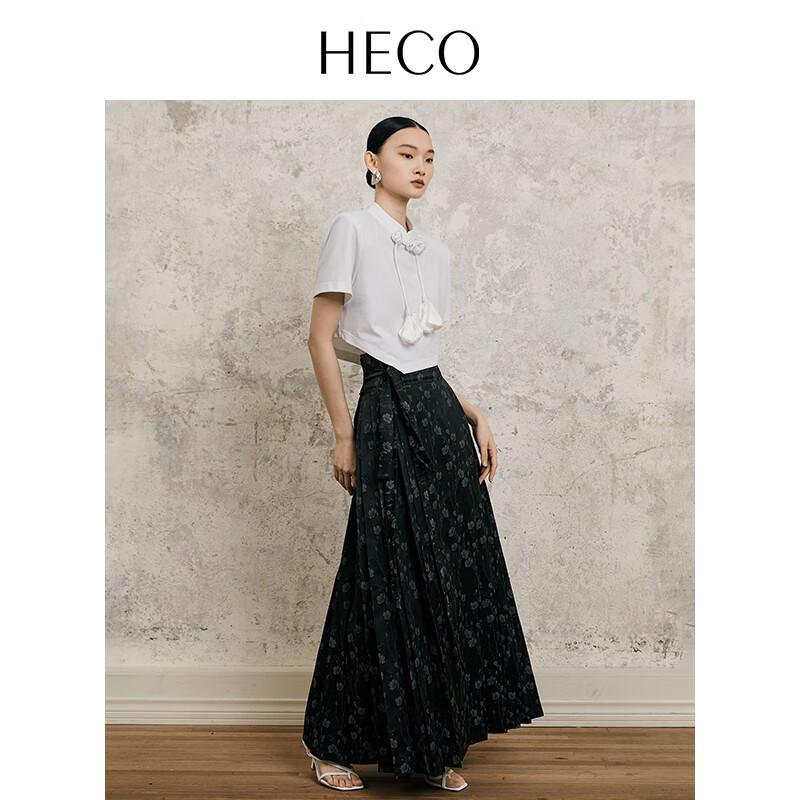 HECO New Chinese Style Frog Button Short-Sleeve T-Shirt for Women