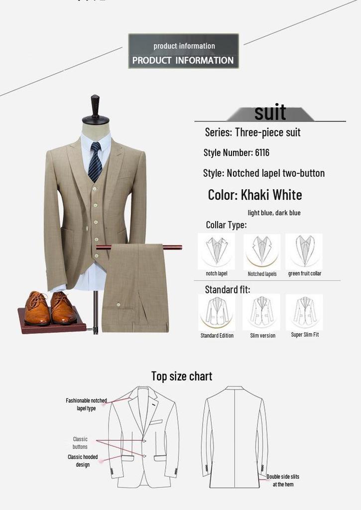 Men's Trendy Business Casual Suit Set for Work, Interviews, and Weddings