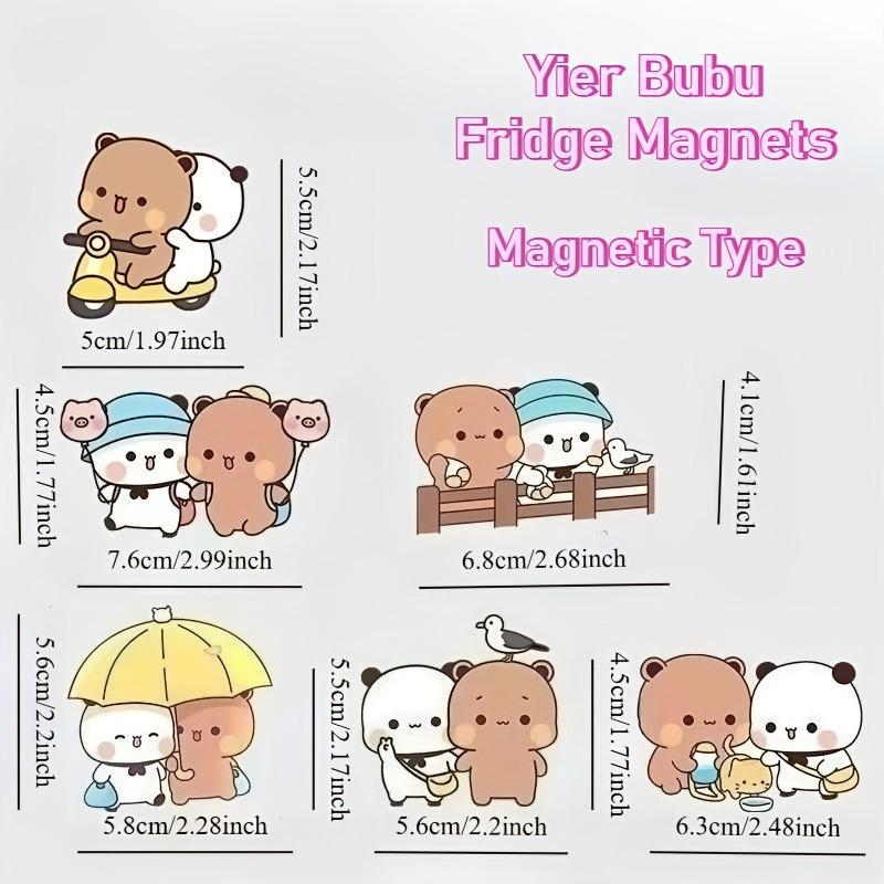 Cute Anime Bubu Dudu Fridge Magnets Kawaii Panda Yier Refrigerator Magnets Sticker Home Decor Sticker Creative Home Accessories