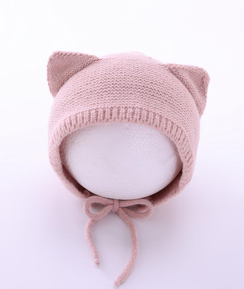 

Дитяча в язана вовняна шапка із захистом вух - Милий зимовий стиль для хлопчиків та дівчаток One Size рожевий