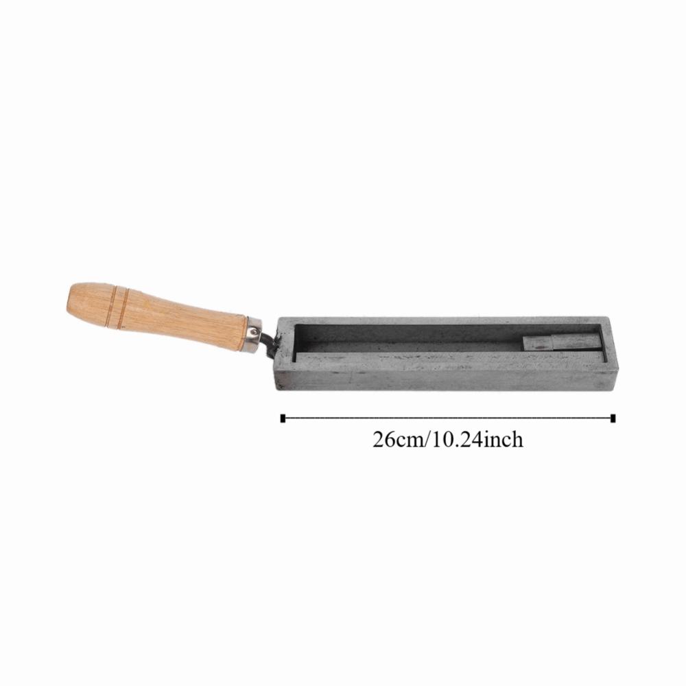 Iron Material Casting Mold Wooden Handle Jewelry Equipment Melting Groove Silver Casting