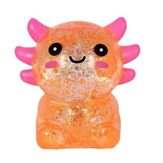 1/4Pcs Glitter Salamander Squeeze Toy Stress Relief Cartoon Salamander Sensory Toy Decompression Clear