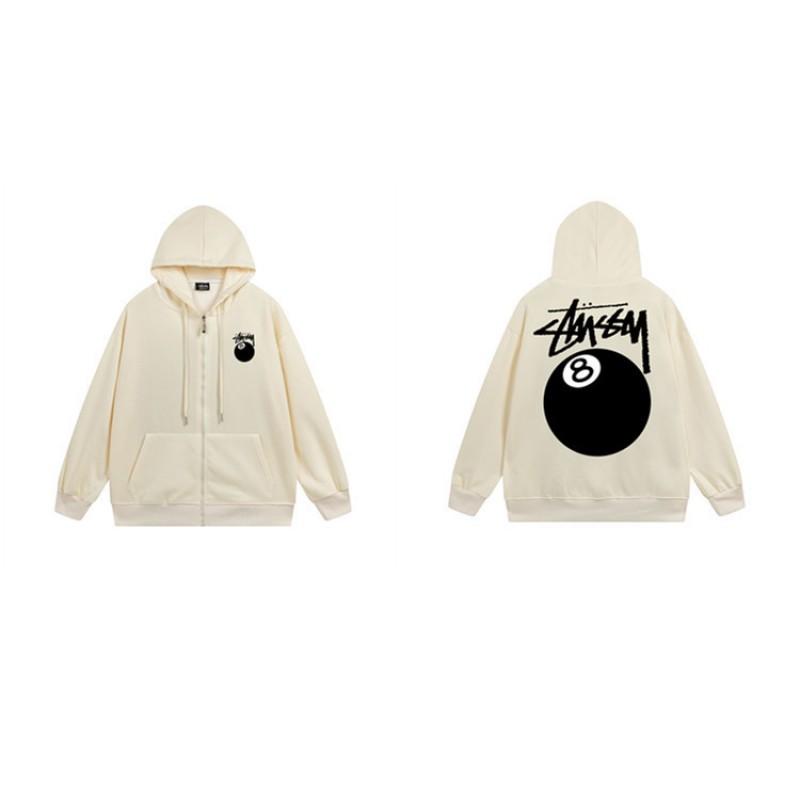 Mens Hooded Zip-Up Fleece-Lined Sweatshirt With Letter Print Casual Oversized Pullover Winter Jacket