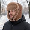 Warm Trapper Hat Faux Fur Lining Bomber Hat New Earflap Hat  Cycling