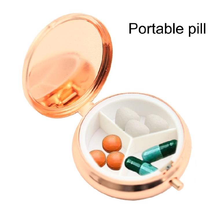 Fach Medikamenten Pillen Etui Pillen Tragetasche für Tasche Geldbörse Pillenbox Dekorative Metall Medizin Organizer für Geschenk