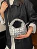 Women's Lightweight Cloud Bubble Crossbody Bag - Luxury Grid, Exquisite Dumpling Design