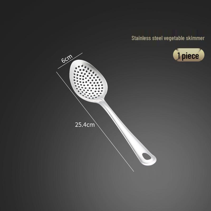 Stainless Steel Kitchen Utensil Set: Serving Spoon, Ladle, Flat Spatula, Slotted Spatula, Small Ladle
