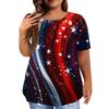 Women's Large Size T-Shirt Casual Tie-dye Round Neck Short Sleeve Top