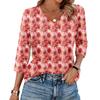 Women's V Neck 3/4 Sleeve Tops Casual T Shirts Basic Summer Tees Loose Fit Fall Pullover Tunic