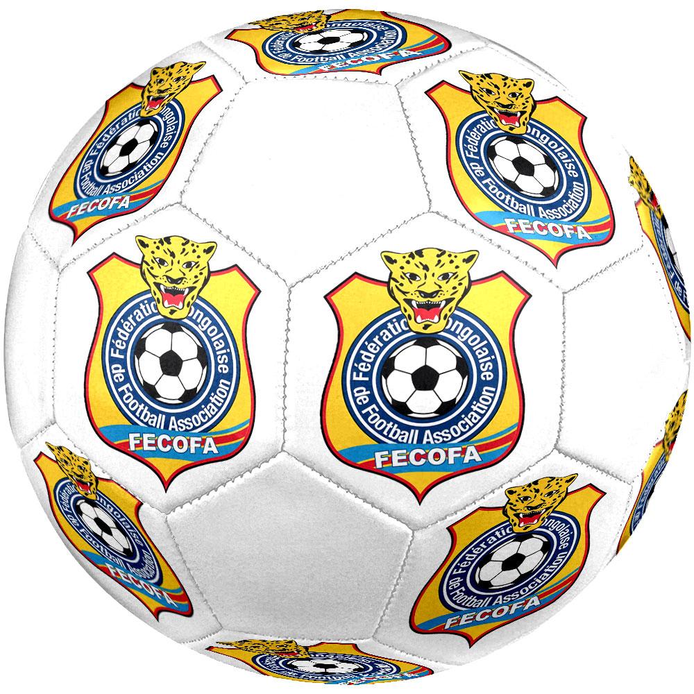 Congo DR national football logo Size 5 Soccer Ball, Machine-Stitched PVC, Durable & High Bounce, All Ages Fit, fan merchandise, matches & outdoor use.
