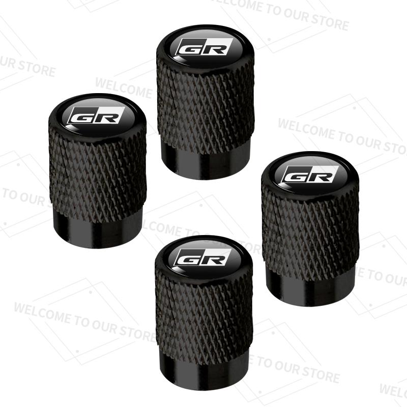 For Toyota ad114pcs/1set For Toyota GR Logo Yaris Levin Hilux Prado Prius Highlander Car Valve Caps Wheel Tires Air Tyre Stem Protective Cover TDX1