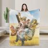 Monster Hunter Wilds Rey Dau Blankets Video Game Flannel Vintage Warm Throw Blanket for Bedroom Autumn/Winter Car