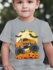 Kids' T-Shirt Truck Graphic 3D Print T-Shirt Halloween Pumpkin Themed Casual Short-Sleeved Summer Party Children's Clothing Boy