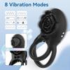 Rose Lock Vibrating Ring for Men, 8-Mode Magnetic Rechargeable Wearable Adult Toy