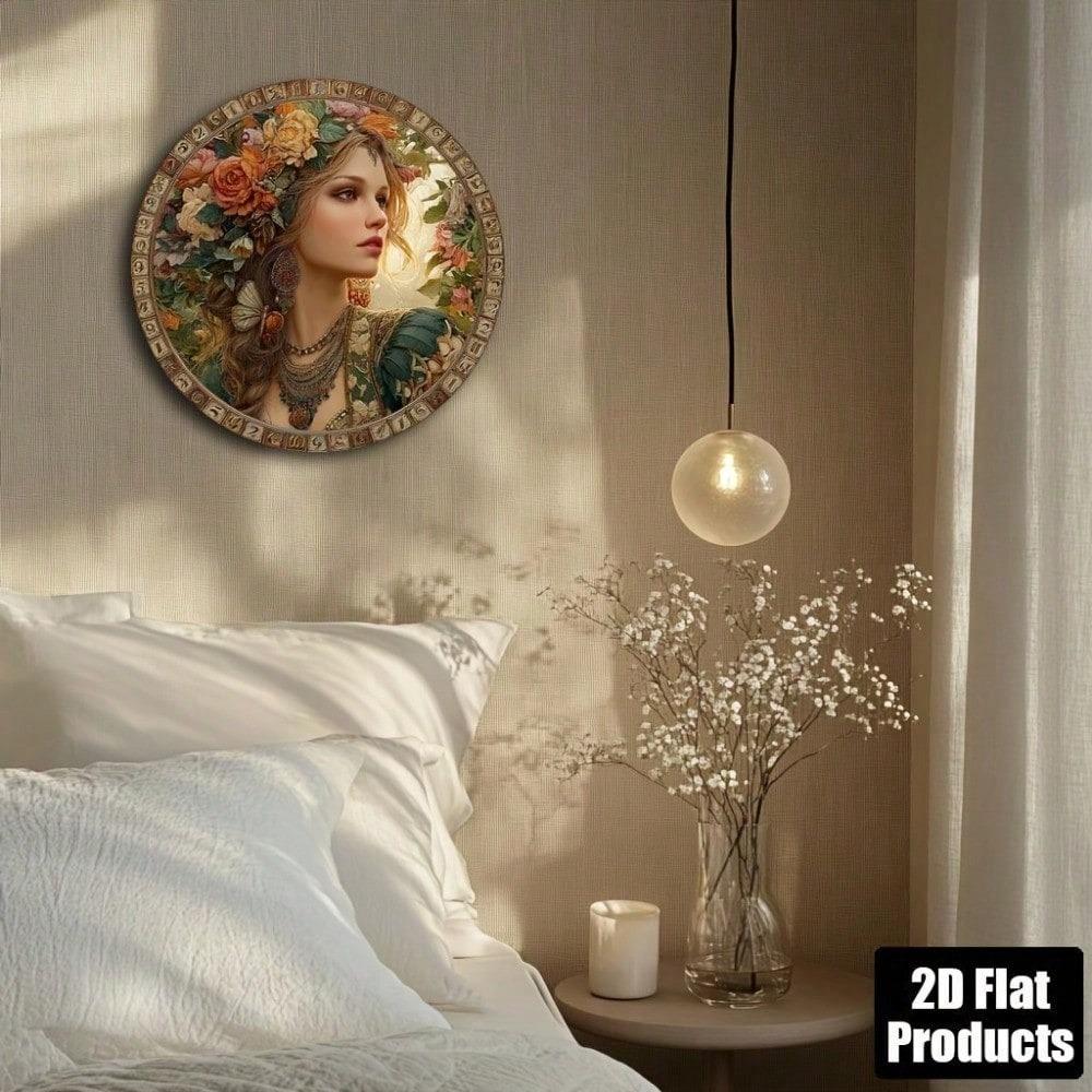 8x8 Inch Round Aluminum Metal Plaque Rustproof Wall Art For Bar Kitchen Cafe Office Holiday Decor