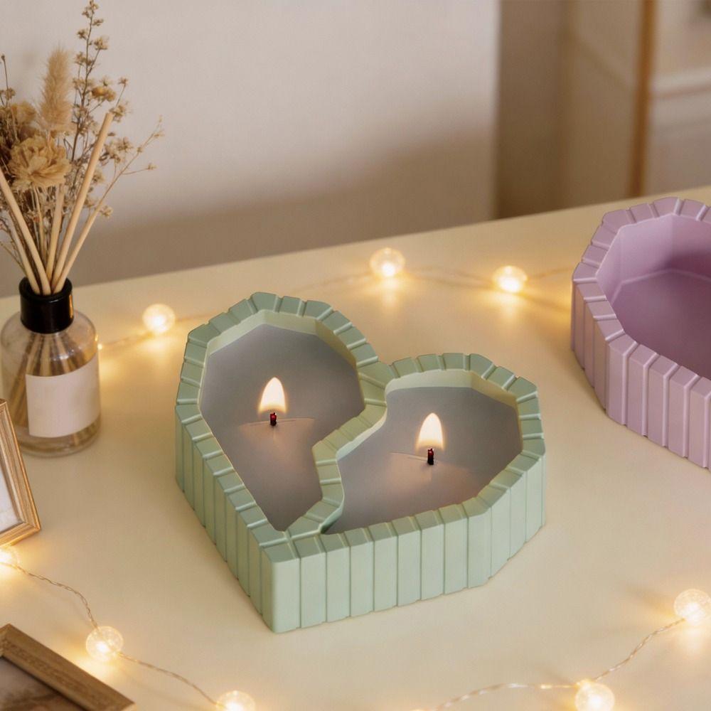 Creative DIY Silicone Mold Two Grid Candle Cup Molds Unique 3D Plaster Mold  Home Decor