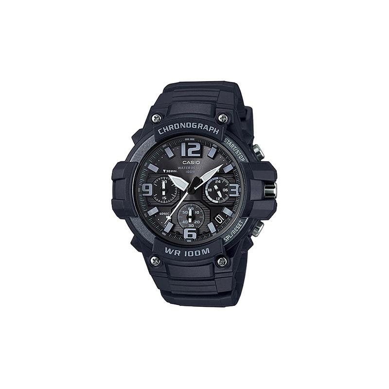 Casio YOUTH Series-disc Multi-function Pointer Fashion Trend Waterproof Multi-function Quartz Resin Strap Men's Watch Black Dial MCW-100H-1A3