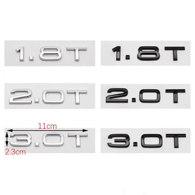 3D ABS Letters Car Styling Rear Trunk Badge 1.8T 2.0T 3.0T Emblem Logo For A3 A4 A5 A6 A7 A8 Q2 Q3 Q5 Q7 Q8 Car Accessories