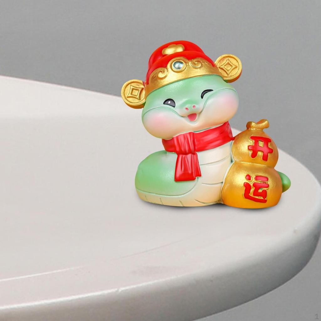 Cute Snake Statue Chinese Year Decor Artificial Ornament Tabletop Centerpiece Spring Festival