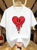 WDS01332Creative Smiley Face Printed Plus Size Unisexs Round Neck Tshirt Summer Casual Short Sleeved Street Fashion Versatile