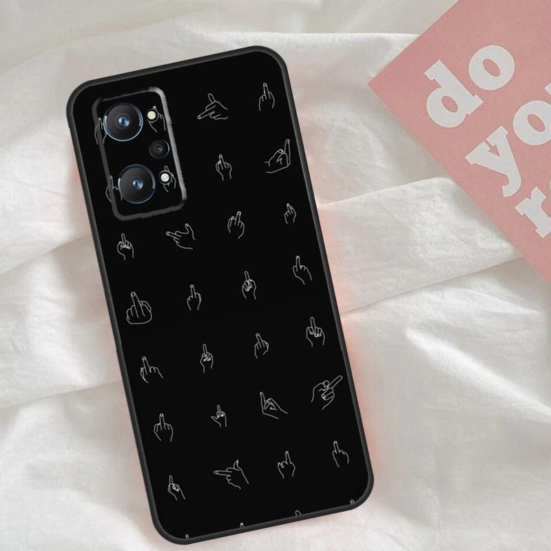 Middle Finger Case For Realme C51 C75 C63 C61 C55 C53 C35 C65 C67 C71 15 11 12 13 14 Pro Plus GT6 GT7 Pro