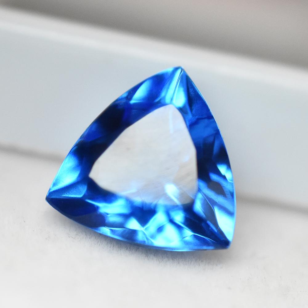 Natural Blue Sapphire Loose Gemstone 7.40 Ct Trillion Cut From Sri Lanka September Birthstone Gift