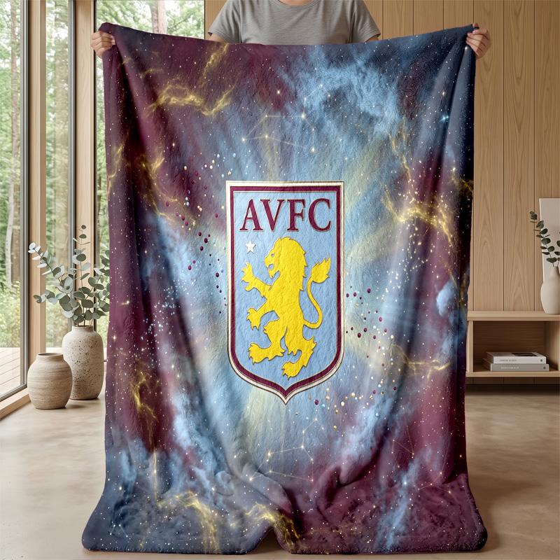 Coperta in Flanella con Stampa Aston Villa, Morbida Calda Leggera Coperta da Divano Letto Campeggio