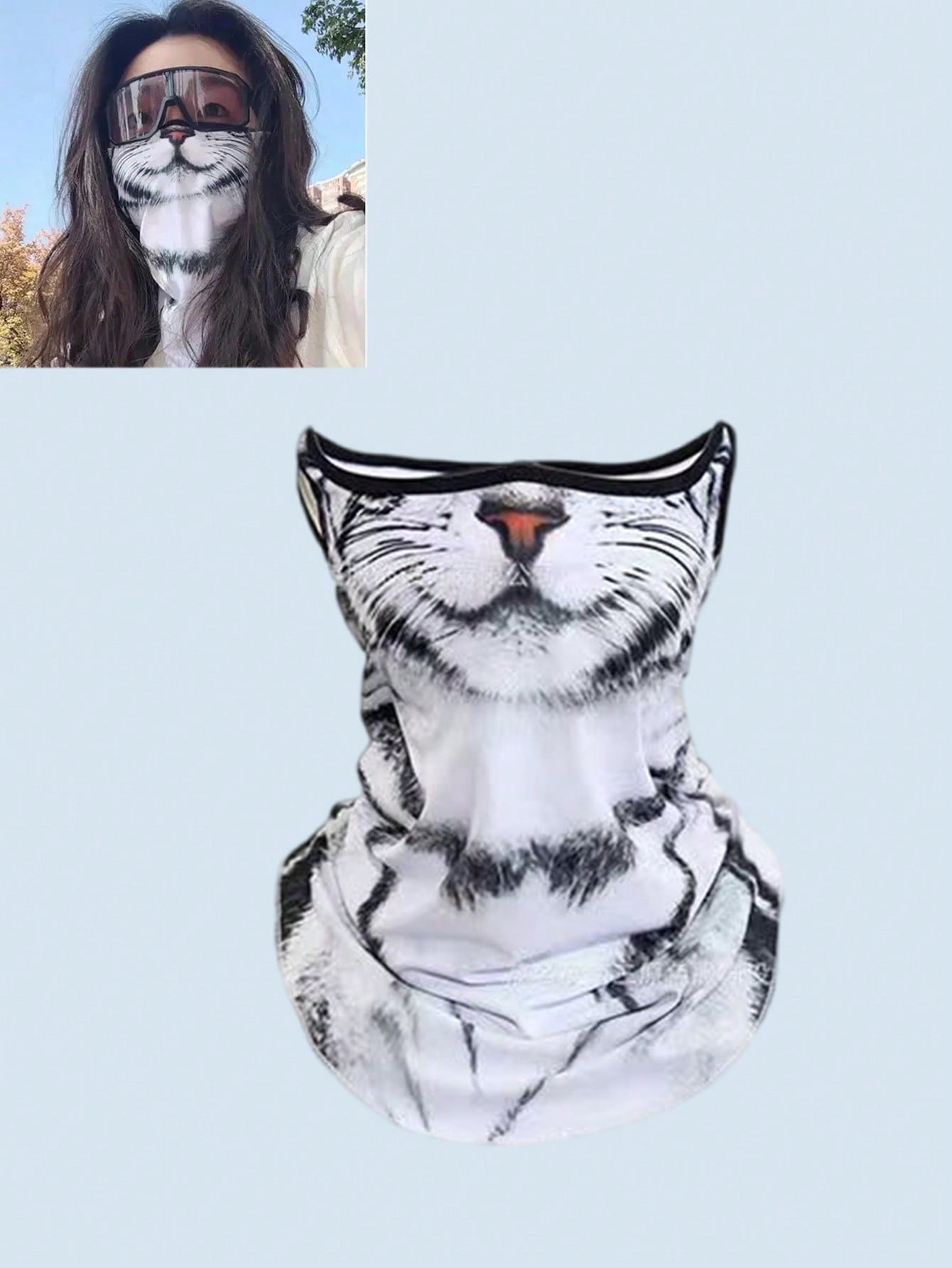 

Funny Animal Print Cooling Face Mask – Cat & Dog Pattern UV Protection Neck Gaiter, Easy and Comfortable to Wear