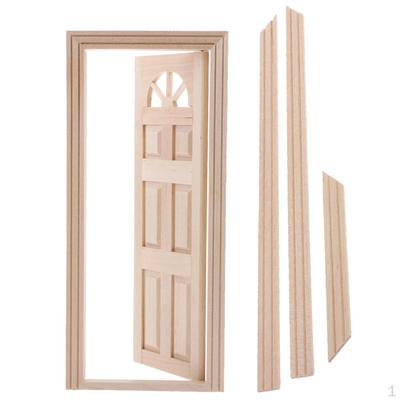 Maßstab 1/12 Puppenhaus Miniatur Klassische Außenwand Holztür 6 mit DIY-Zubehör