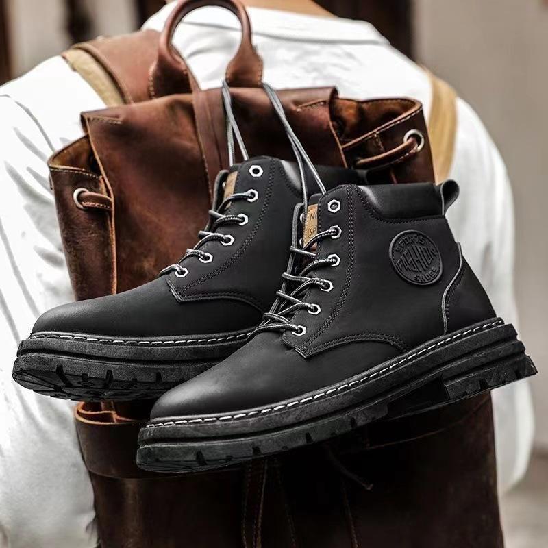 Martin boots men's new autumn and winter men's boots trendy versatile lace-up high-top casual trendy shoes