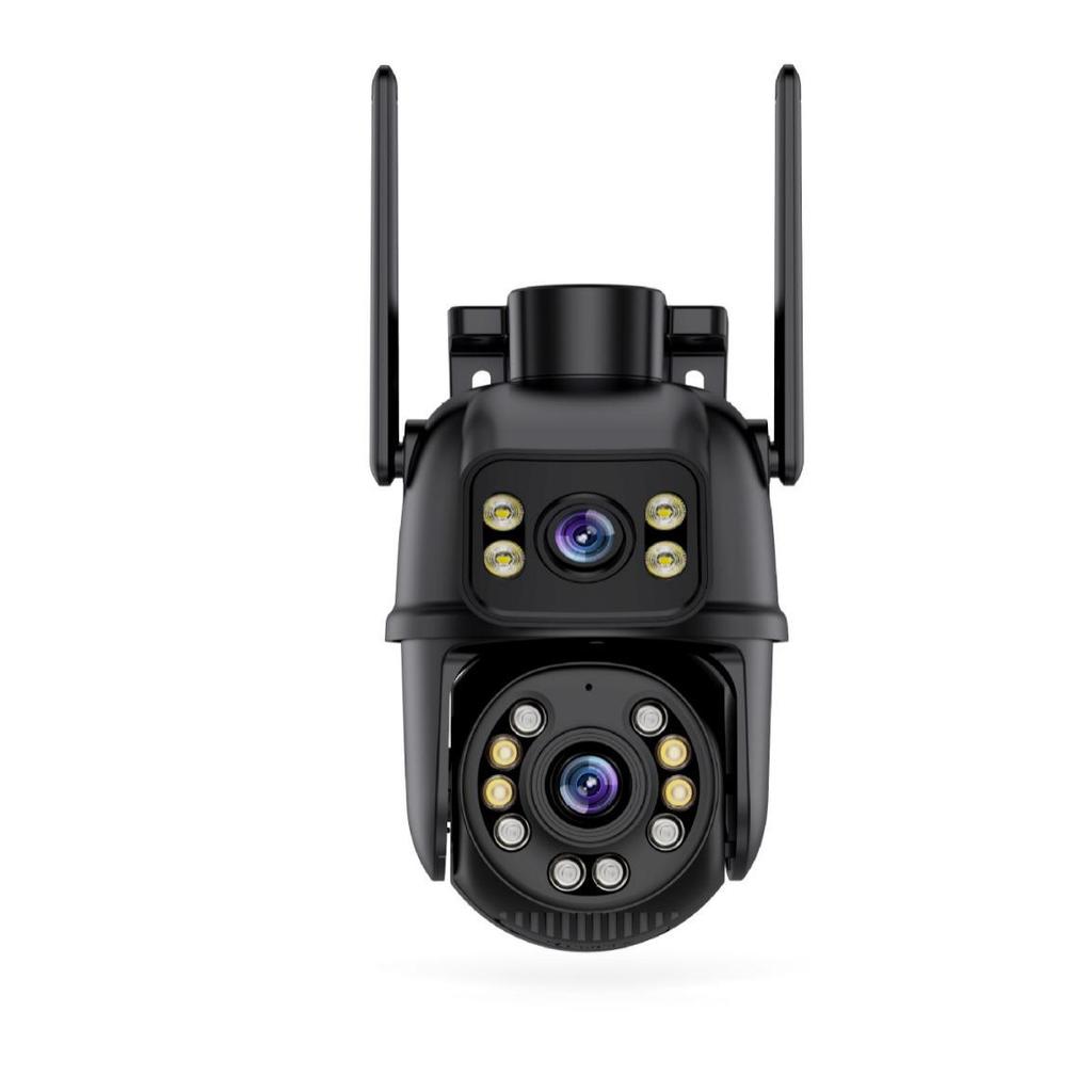 iCSee Dual-Lens HD WiFi Outdoor Surveillance Camera with Gun-Ball Linkage, Waterproof Design