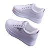 Platform Women's Shoes Hollow Breathable Women's Net Shoes 2025 Spring and Summer New Muffin Thin Fashion Inner Height Increase White Shoes Women