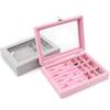 Dustproof Organizer for Earring Ring Necklace Velvet-Clear Lid Jewellery Holder