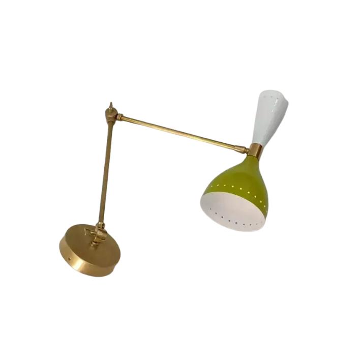 Pár italských nástěnných svícnů Stilnovo z mosazi z poloviny století 50. let