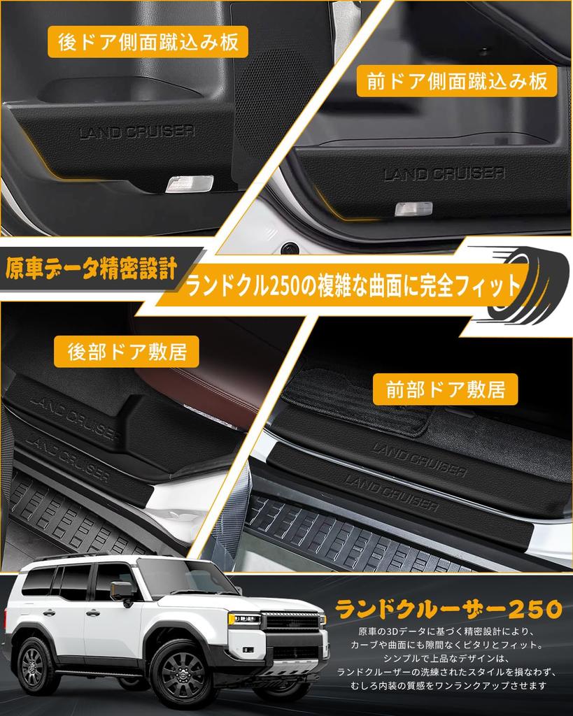 Land Cruiser 250 Side Step Guard Scuff Plate Compatible with New Land Cruiser 250 Series Scratch Stain Impact Resistant Easy Installation Interior