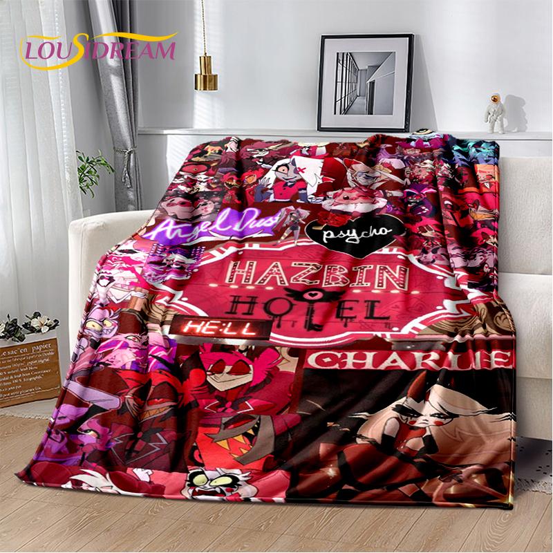 2025 H-Hazbin Hotel Charlie Cartoon Soft Blanket,Soft Throw Blanket for Home Bedroom Bed Sofa Picnic Travel Cover Child Gift