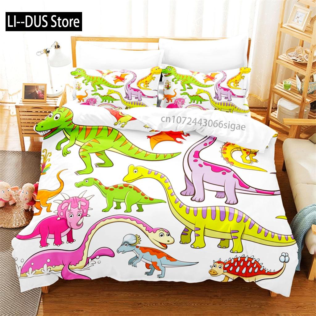 

Cartoon Dinosaur Bedding Set Duvet Cover Set 3d Bedding Digital Printing Queen Size Bedding Set Fashion Design EU Single(135*200cm)3pcs