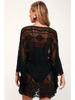Lace Embroidery Drawstring Waist Beach Cover-up Shirt - Breathable Sun Protection